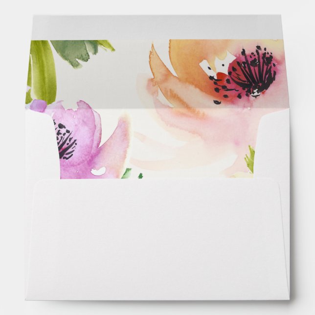 Enveloppe Revêtement élégant d'enveloppe de fleurs avec (Dos (Bas))