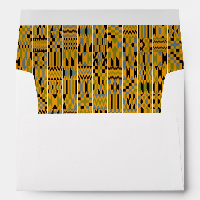 Enveloppe riche africaine Golden Kente Heart (Dos (Bas))