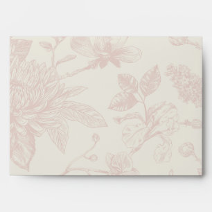 Enveloppe Riche Rouge Français Floral Toile Floral Floral