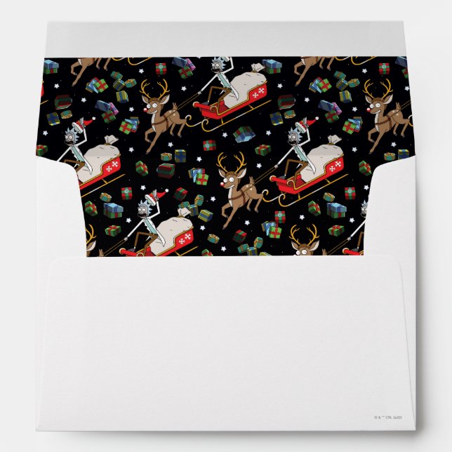 Enveloppe Rick et Morty | Christmas Reindeer Sleigh Motif (Dos (Bas))