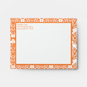 Enveloppe Ripe Orange Damask pour Thank You Note