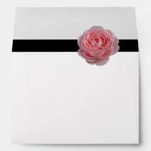 Enveloppe Riz noir rose rose 5x7 Faire-part de mariage