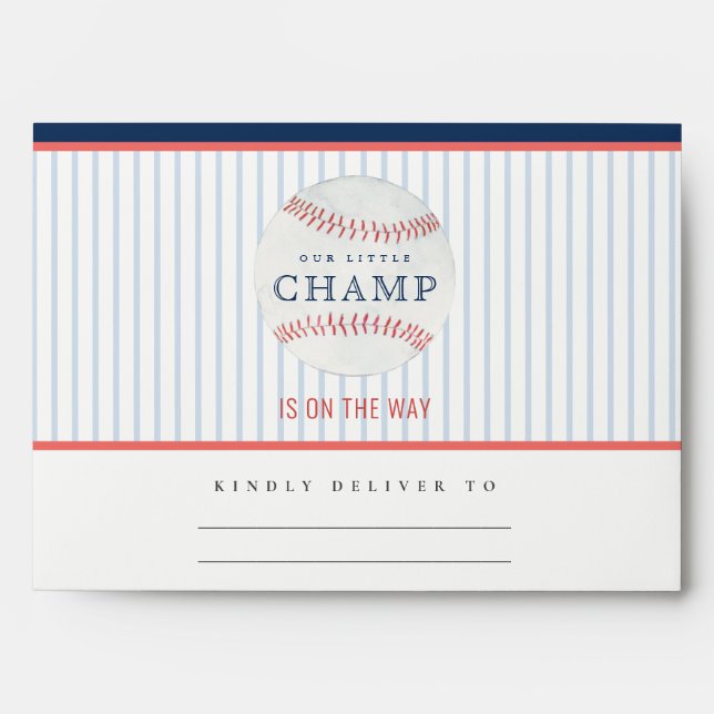 Enveloppe Robe Cute Notre Baby shower De Baseball Little Cha (Devant)