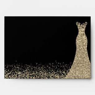 Enveloppe Robe d'étincelle d'or fête d'anniversaire