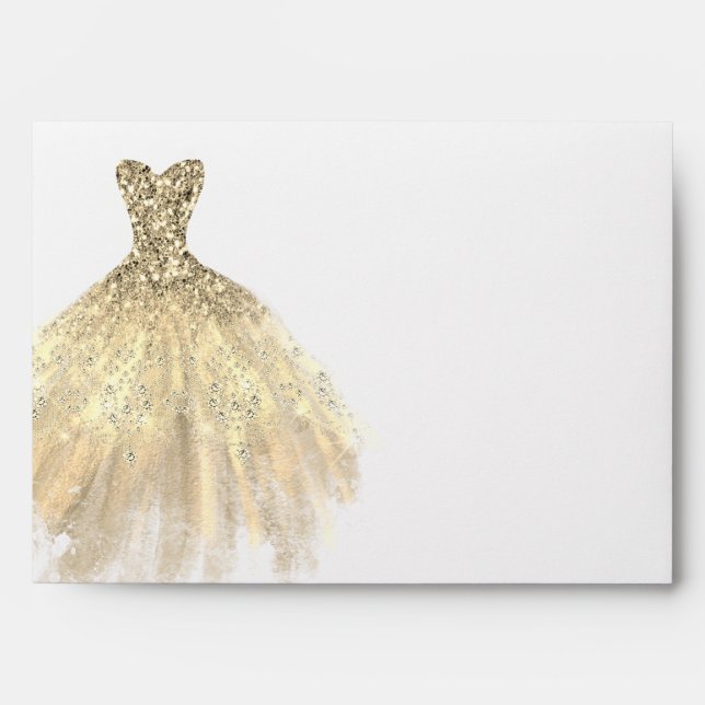 Enveloppe Robe Diamant Or (Devant)