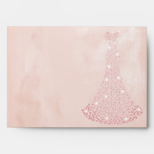 Enveloppe Robe rose or robe tout Anniversaire / Naissance