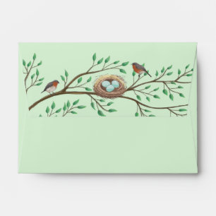 Enveloppe Robin Birds Nest Baby shower de printemps