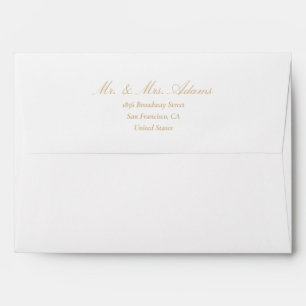 Enveloppe Rococo Champagne Adressé Mariage Invitation