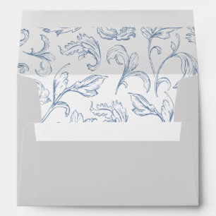 Enveloppe Rococo Vintage Blue Faire-part de mariage