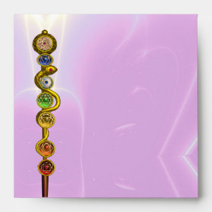 ENVELOPPE RODE D'ASCLEPIUS, 7 CHAKRAS, YOGA, ÉNERGIE SPIRITU