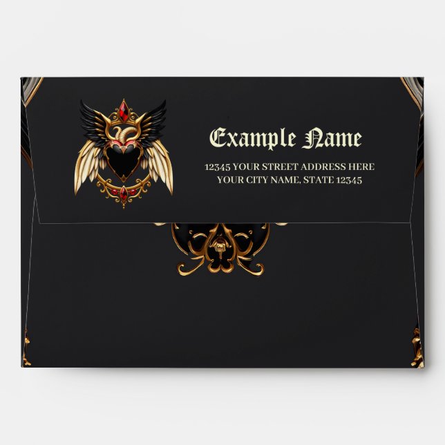 Enveloppe Romance gothique, Dans l'ombre de l'amour. (Dos (Haut rabat))