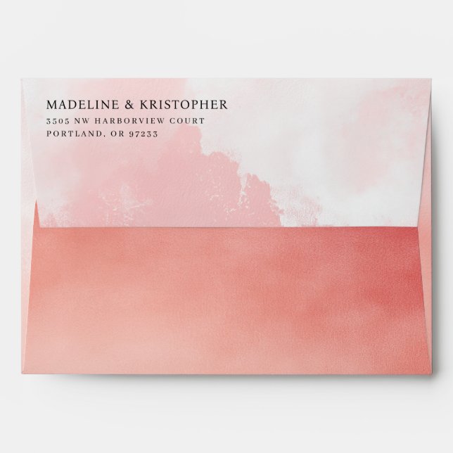 Enveloppe Romantic Pink Watercolor Gradient (Dos (Haut rabat))