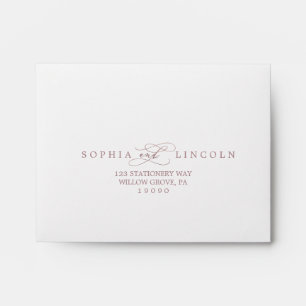 Enveloppe Romantic Rose Gold Calligraphy RSVP Envelope