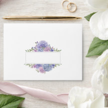 Romantique Blue Lilac Hydrangea Fleurs Invitation