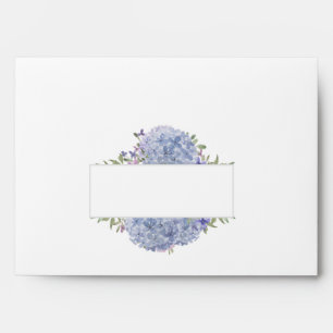 Enveloppe Romantique Dusty Blue Hydrangea Fleurs A7Invitatio