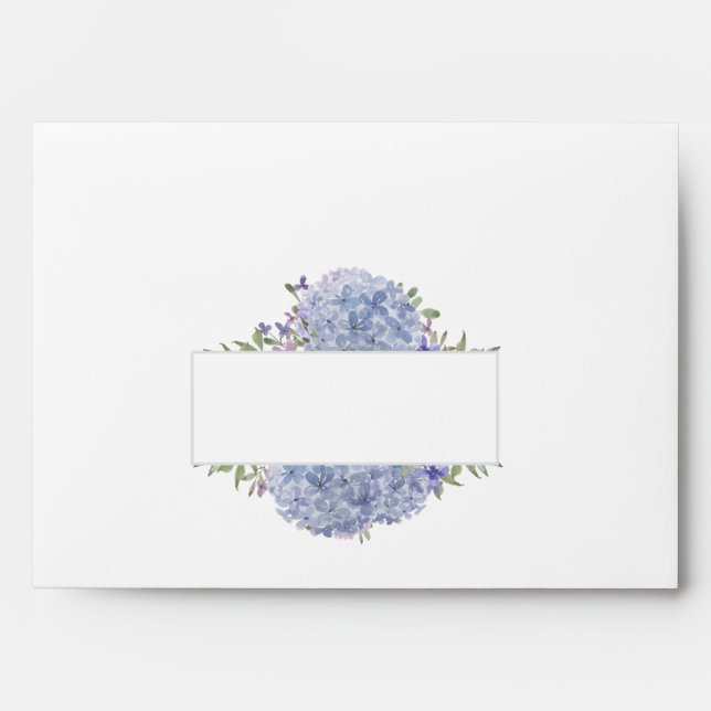Enveloppe Romantique Dusty Blue Hydrangea Fleurs A7Invitatio (Devant)