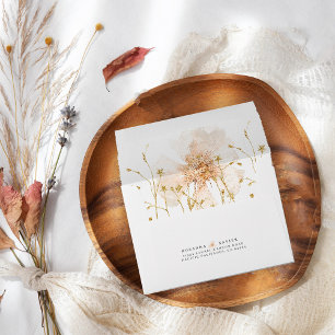 Enveloppe Romantique Gold Blush Pressé Fleurs Liner Mariage