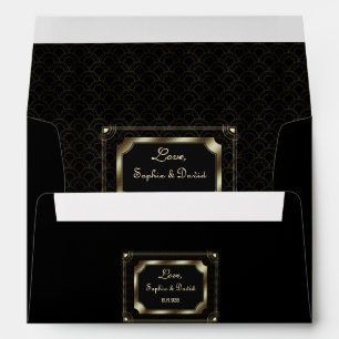 Enveloppe Romantique Gold Great Gatsby Art Déco Mariage des 