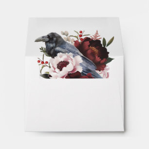 Enveloppe Romantique gothique aquarelle Raven mariage RSVP