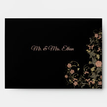 Romantique Noir et Tea rose Mariage floral