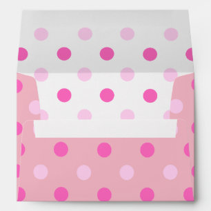 Enveloppe rose A7 de point de polka
