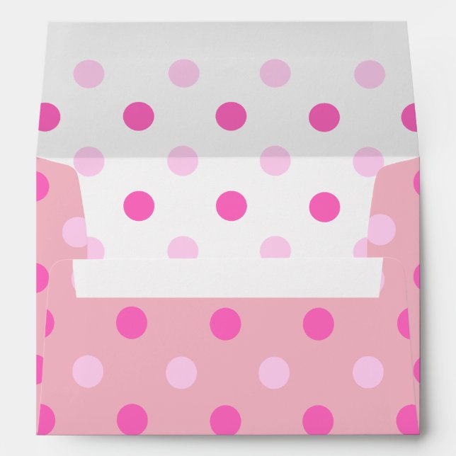 Enveloppe rose A7 de point de polka (Dos (Bas))