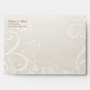 Enveloppe Rose A7 Heart Flourish