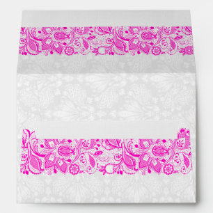 Enveloppe Rose & Blanc Elegant Vintage dentelle