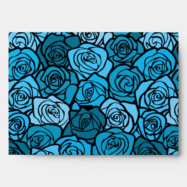 Enveloppe rose bleue vintage (Devant)