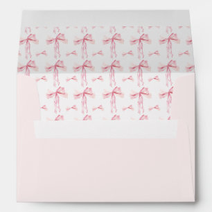 Enveloppe rose Bow Adresse de retour Girl Coquette