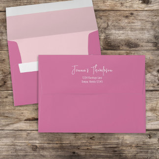 Enveloppe Rose Bright Colorée Simple Adresse de retour