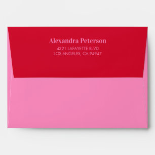 Enveloppe Rose Chaude Rouge Chic Anniversaire