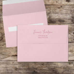 Enveloppe Rose Clair Coloré Simple Adresse de retour