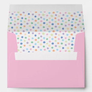Enveloppe rose Confetti pour la fête d'anniversair