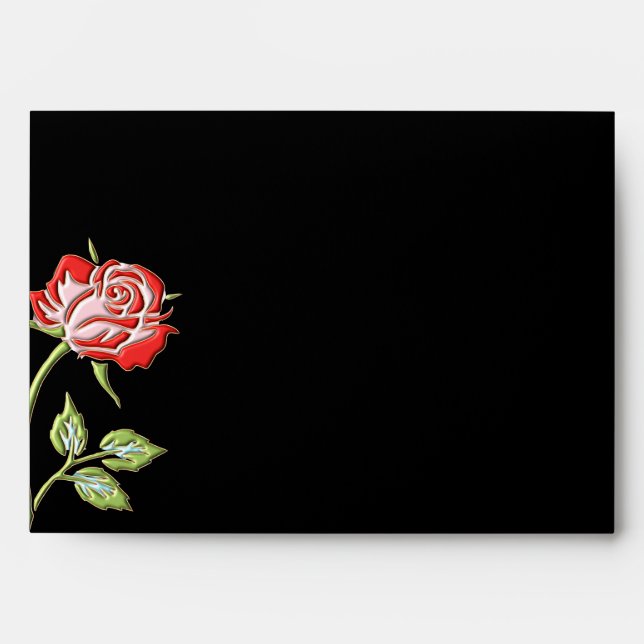 Enveloppe Rose de couleur simple (Devant)