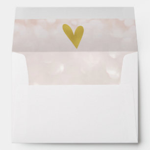 Enveloppe rose de mariage du blanc 5x7 du coeur