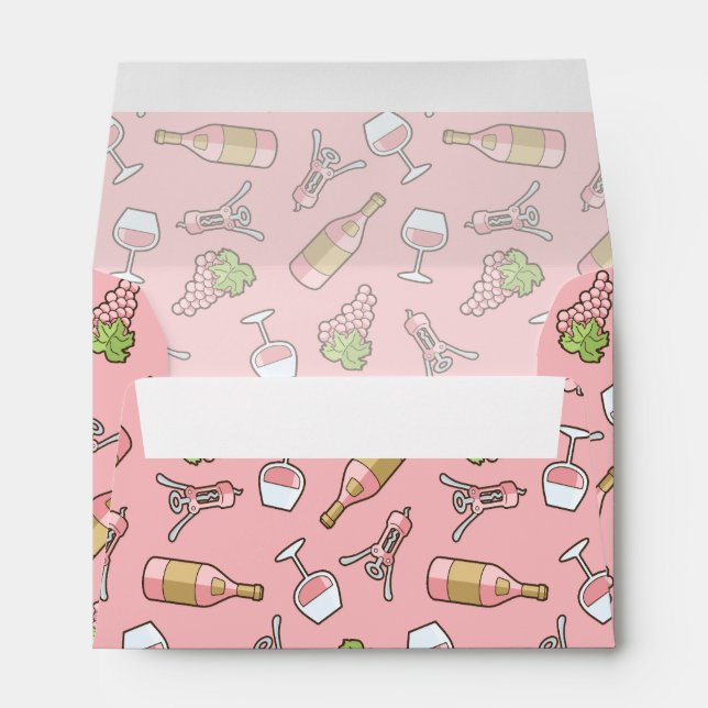 Enveloppe rose de Motif de vin (Dos (Bas))