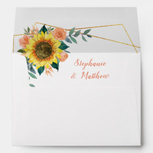 Enveloppe Rose de plage de tournesol Floral Mariage géométri