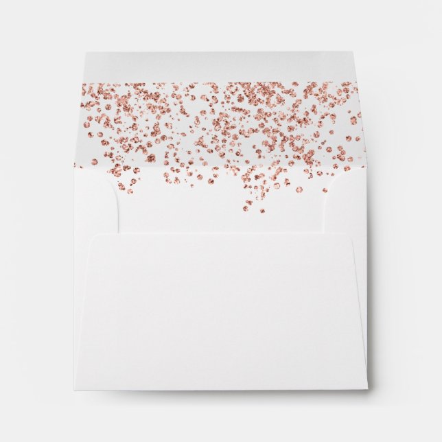 Enveloppe Rose de retour moderne parties scintillant d'or co (Dos (Bas))