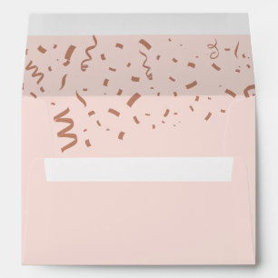 Enveloppe Rose diplômé Gold Foil Confetti Élégant rose