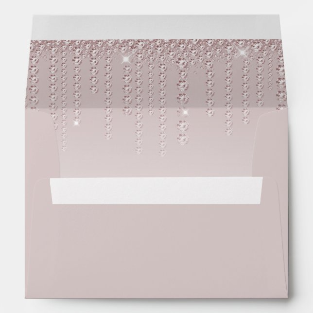 Enveloppe Rose Dusty Diamond Retour Adressé Invitation (Dos (Bas))