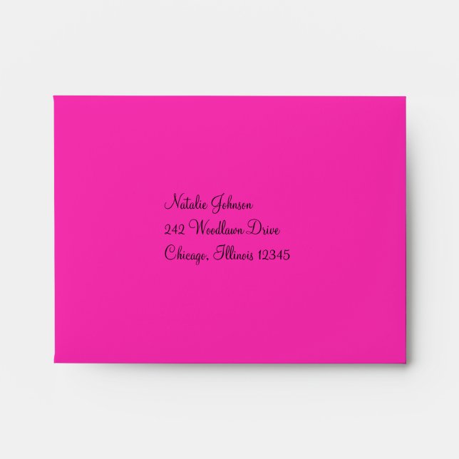 Enveloppe rose et noire pour carte RSVP (Devant)