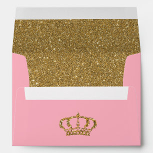 Enveloppe Rose et or avec l'enveloppe rayée par parties
