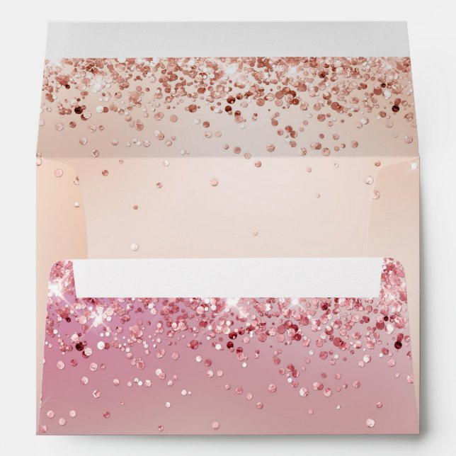Enveloppe Rose et Rose Sparkle Ombre (Dos (Bas))