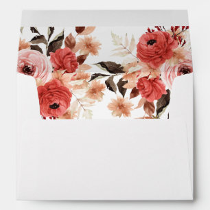 Enveloppe Rose et rouge Floral rose