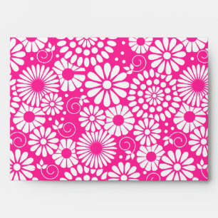 Enveloppe rose fleurie vintage