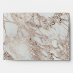 Enveloppe Rose Glam Marbre Rose Foncé Or Argent Style Design