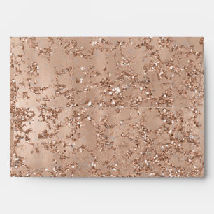 Enveloppe Rose Gold Blush Rose Glamour Pailleté Crackle Chic