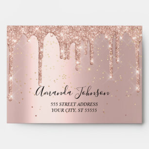 Enveloppe Rose Gold Confetti Mariage Sweet nuptiale Sweet16e