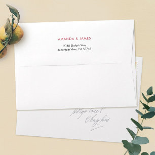 Enveloppe Rose Gold Custom 5 x 7 Mariage Adresse de retour
